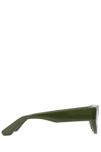 Olive green acetate cat eye sunglasses frame for women by rotate birger christensen occhiale da sole
