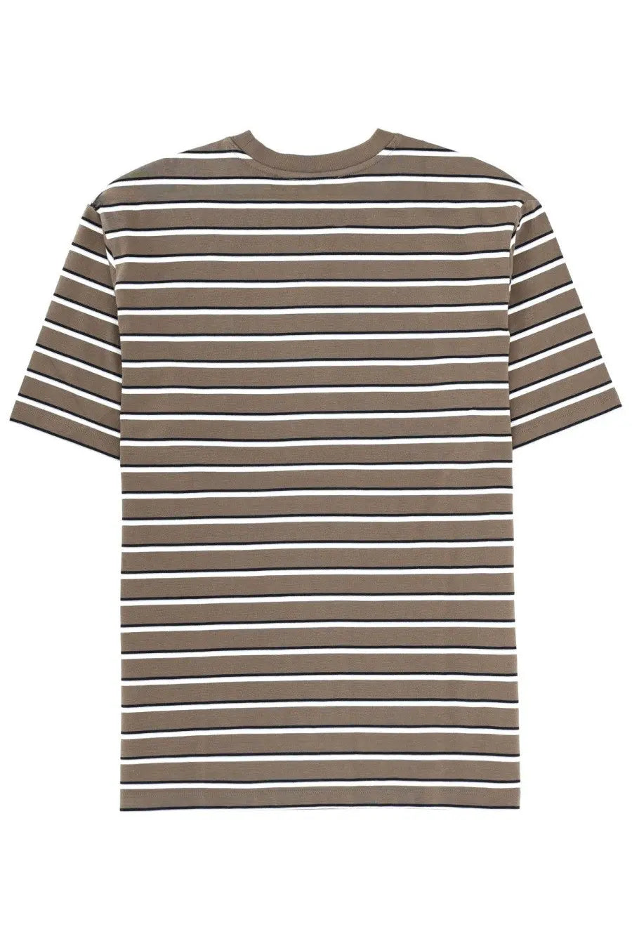 Rotate birger christensen women’s short-sleeved striped shirt with olive green white and black horizontal lines