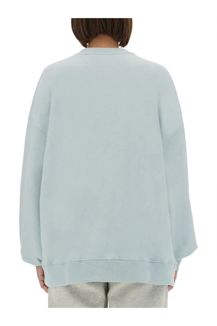 Rotate Birger Christensen women’s soft light blue oversized sweatshirt with ribbed cuffs and hem