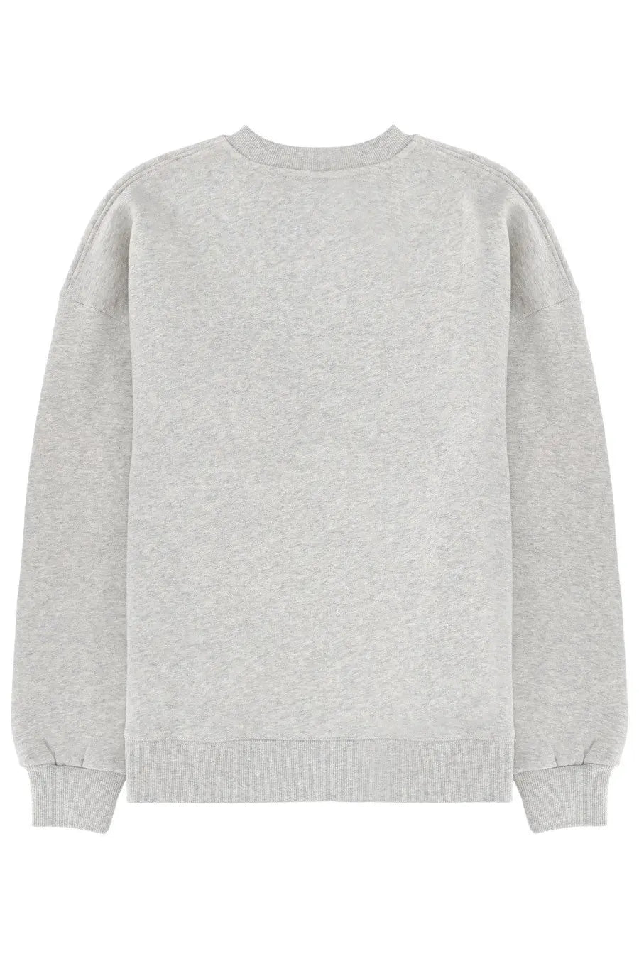 A heather gray rotate birger christensen women’s crewneck sweatshirt with ribbed cuffs and hem
