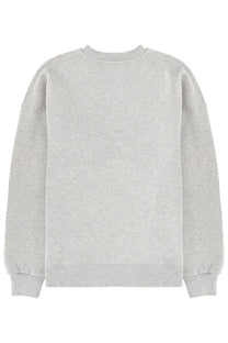 A heather gray rotate birger christensen women’s crewneck sweatshirt with ribbed cuffs and hem