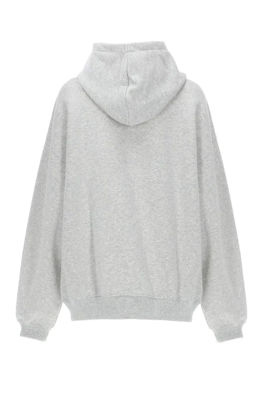 A soft heather gray Rotate Birger Christensen women’s sweatshirt with relaxed fit and ribbed cuffs