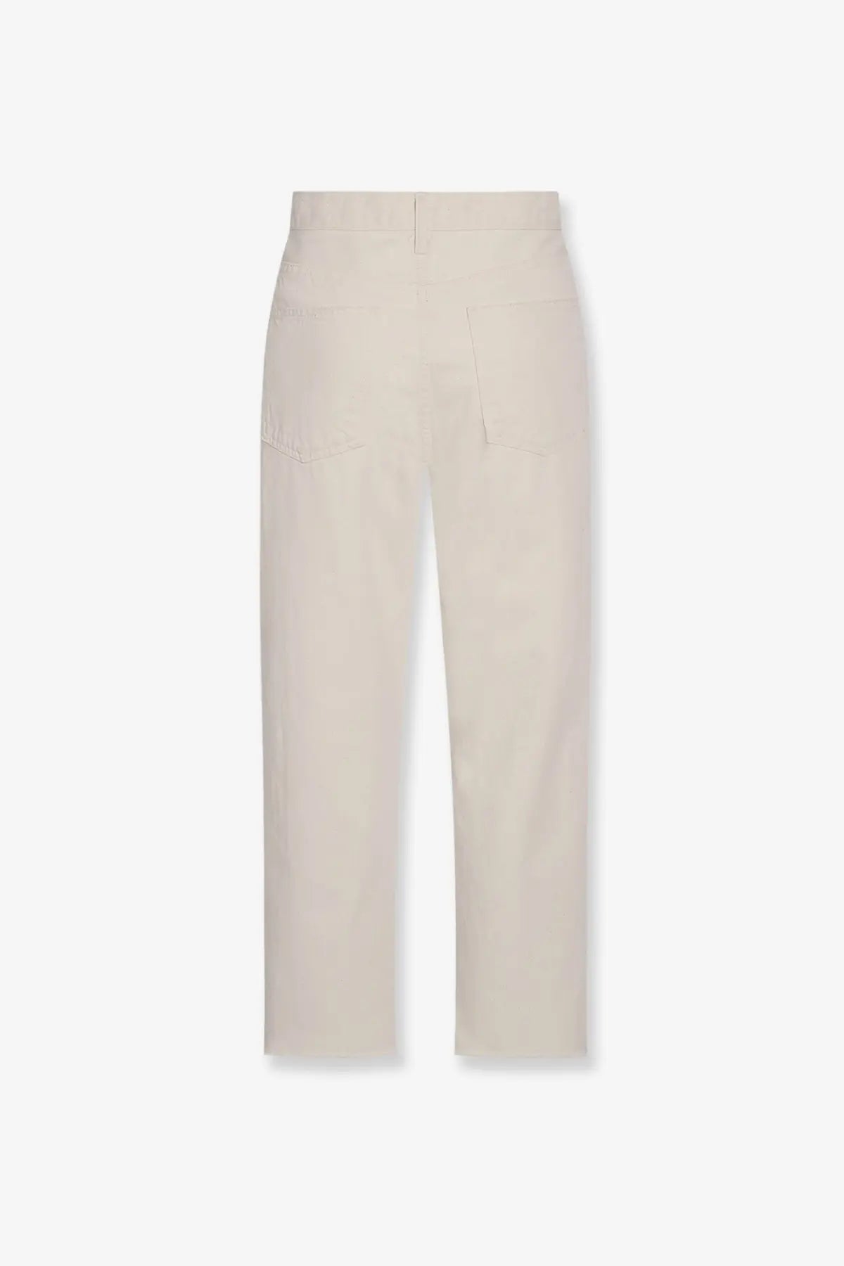 The row women’s fortino cream-colored straight-leg organic cotton trousers with minimalist design and subtle front pockets