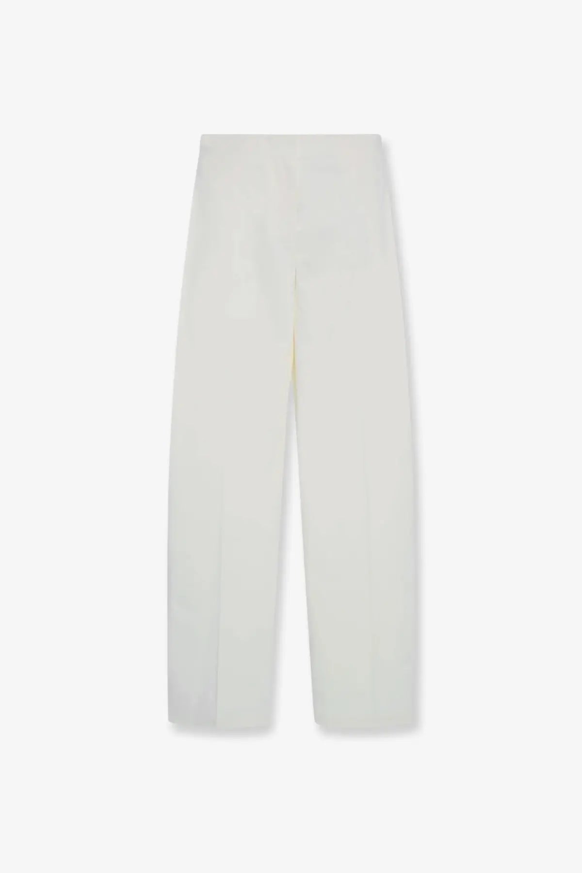 The Row women’s Galileo cotton and silk cream high-waisted straight-leg trousers with a minimalist design