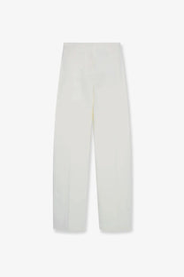 Cream-colored high-waisted straight-leg cotton and silk trousers from the row women’s galileo collection in white