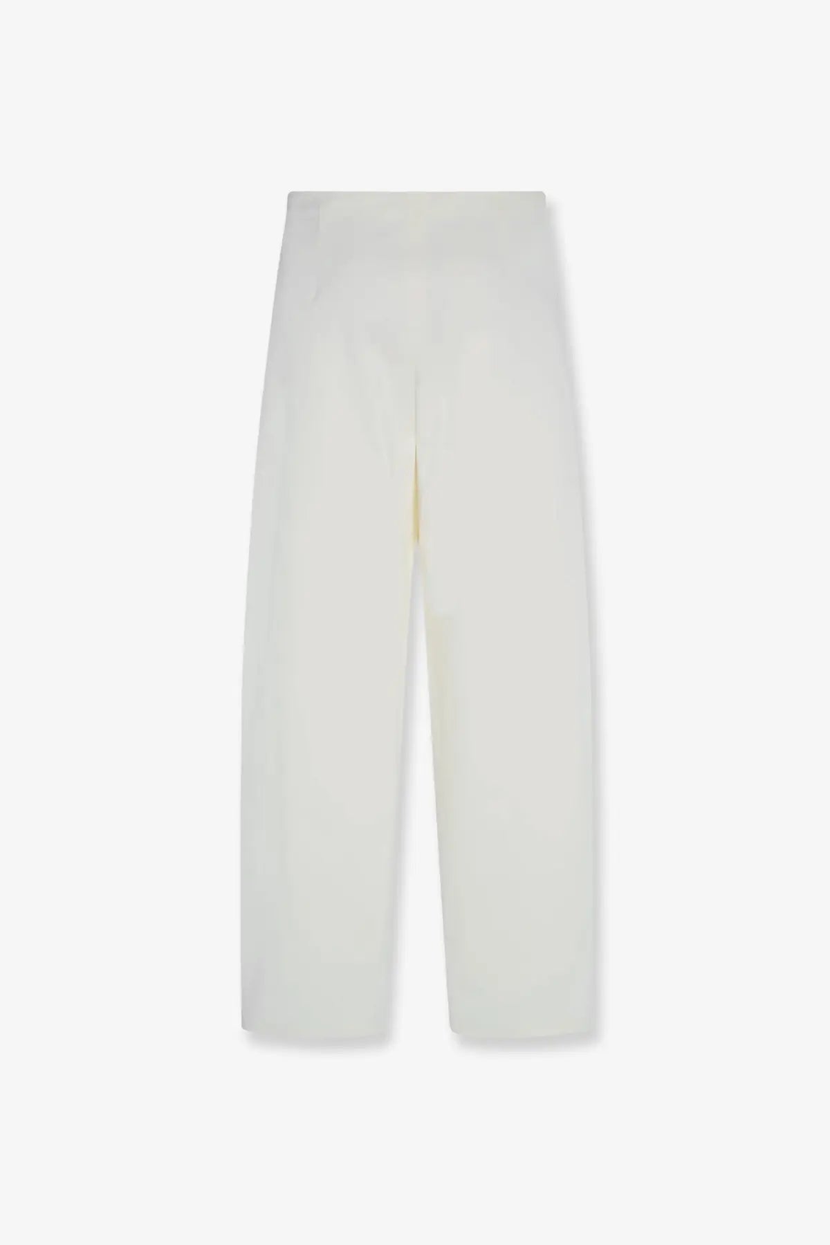 Cream-colored wide-leg trousers in smooth cotton and silk with a minimalist design from the row women’s galileo collection