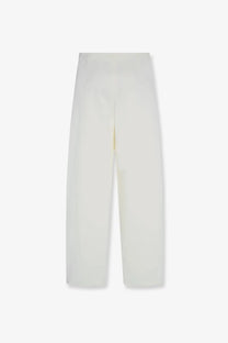 Cream-colored wide-leg trousers in smooth cotton and silk with a minimalist design from the row women’s galileo collection