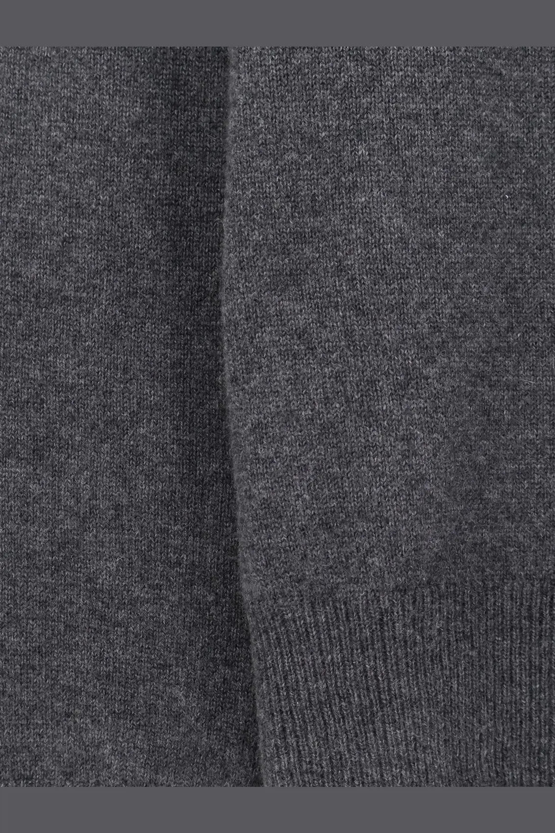 Dark gray heathered knit sweater with ribbed cuff by the row womens oashi cashmere top in grey