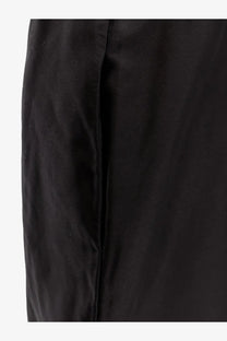 The row women’s saul black long skirt made of cotton and silk with a smooth slightly glossy texture and seam detailing