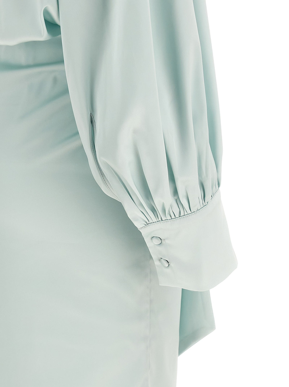 ROTATE Birger Christensen Ruched Long Dress Blue