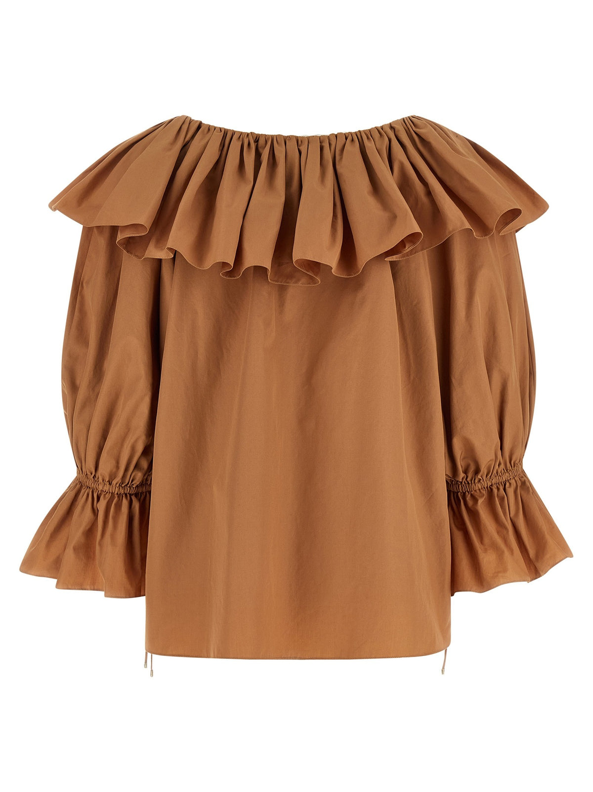 Chloé Ruffle Blouse Beige