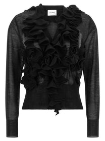 Nude Lucy Ruffle Cardigan Black