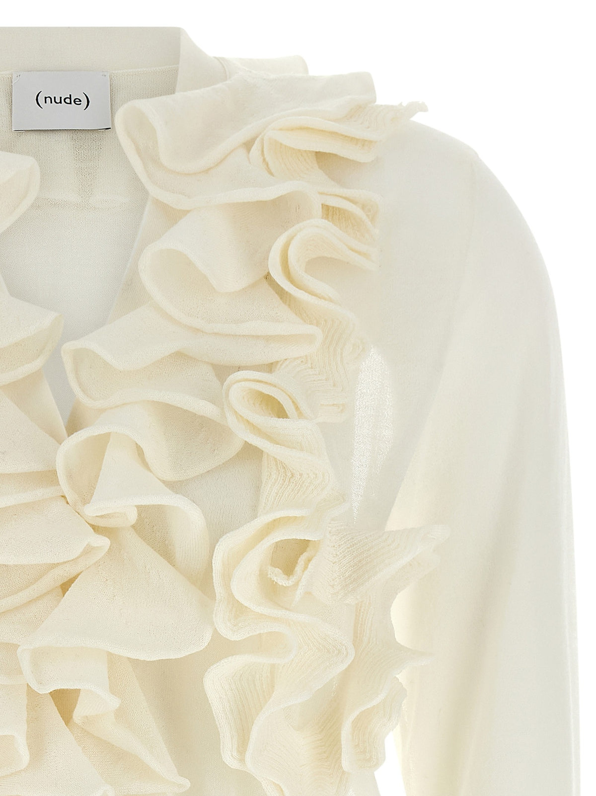 Nude Lucy Ruffle Cardigan White
