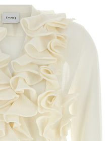 Nude Lucy Ruffle Cardigan White