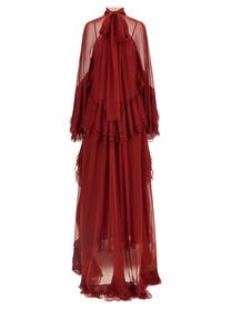 Alberta Ferretti Ruffle Dress Red