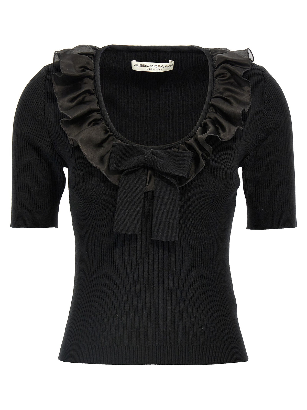 Alessandra Rich Ruffle Shirt Black