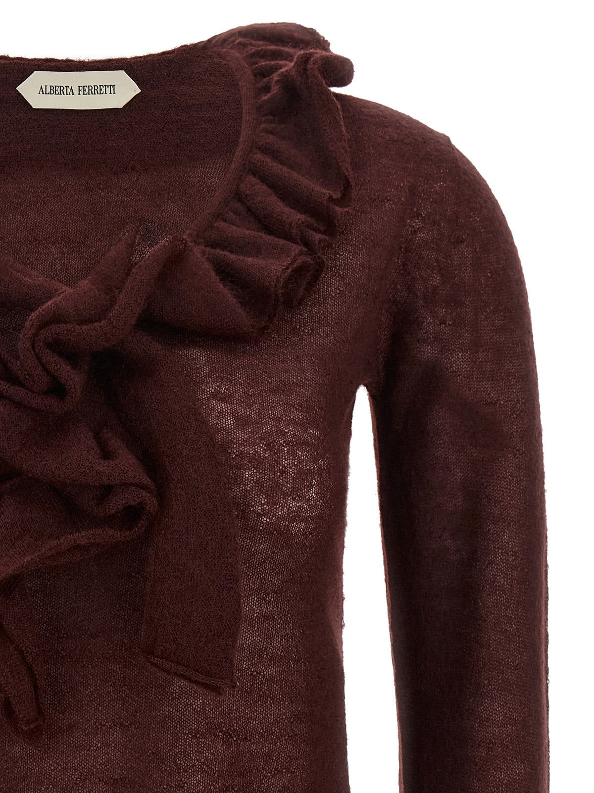 Alberta Ferretti Ruffled Sweater Red