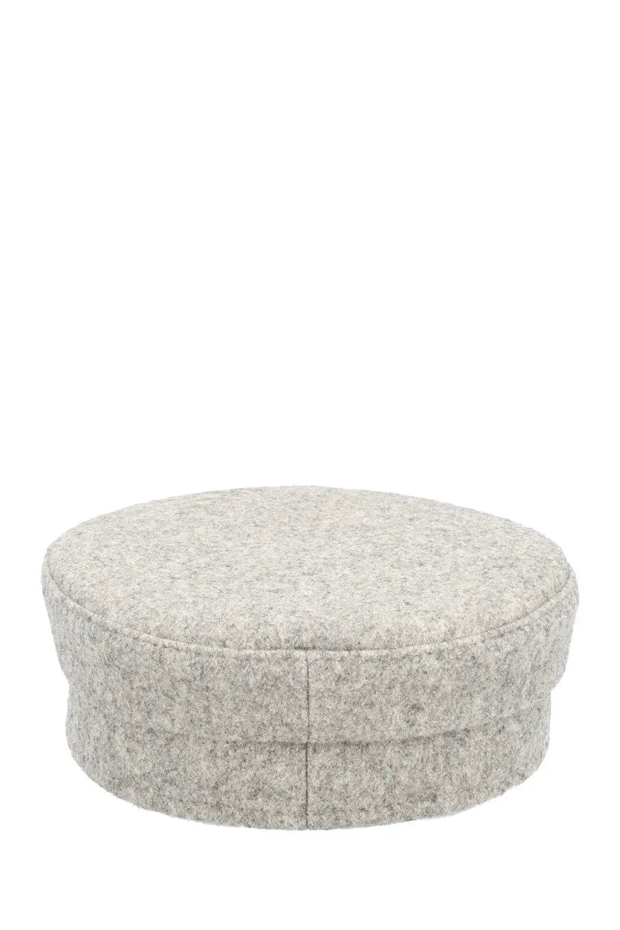 Ruslan baginskiy women’s baker boy hat in soft light gray wool with rounded crown and structured brim