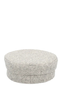 Ruslan baginskiy women’s baker boy hat in soft light gray wool with rounded crown and structured brim
