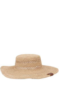 Ruslan Baginskiy women’s cappello bucket beige beige woven straw sun hat with wide brim and lace pattern crown
