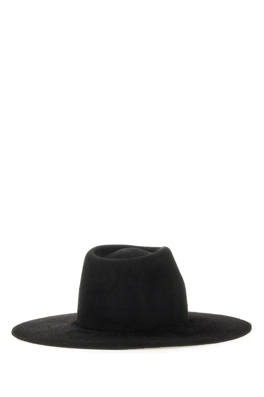 Ruslan Baginskiy women’s black felt fedora hat with wide brim and softly creased crown