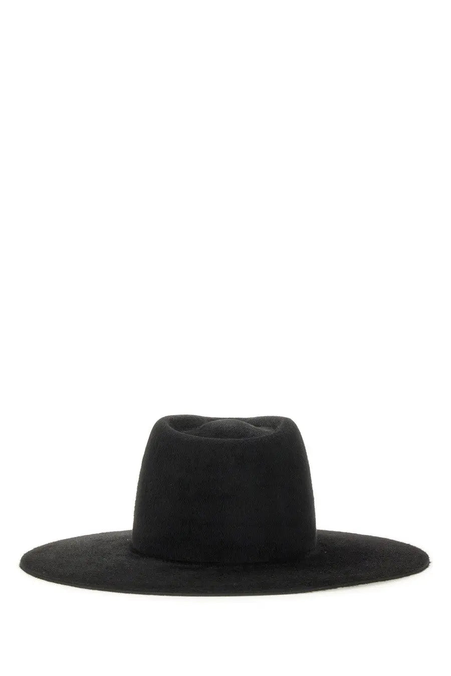 Ruslan Baginskiy women’s black felt fedora hat with a wide brim and softly creased crown