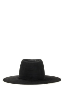 Ruslan Baginskiy women’s black felt fedora hat with a wide brim and softly creased crown