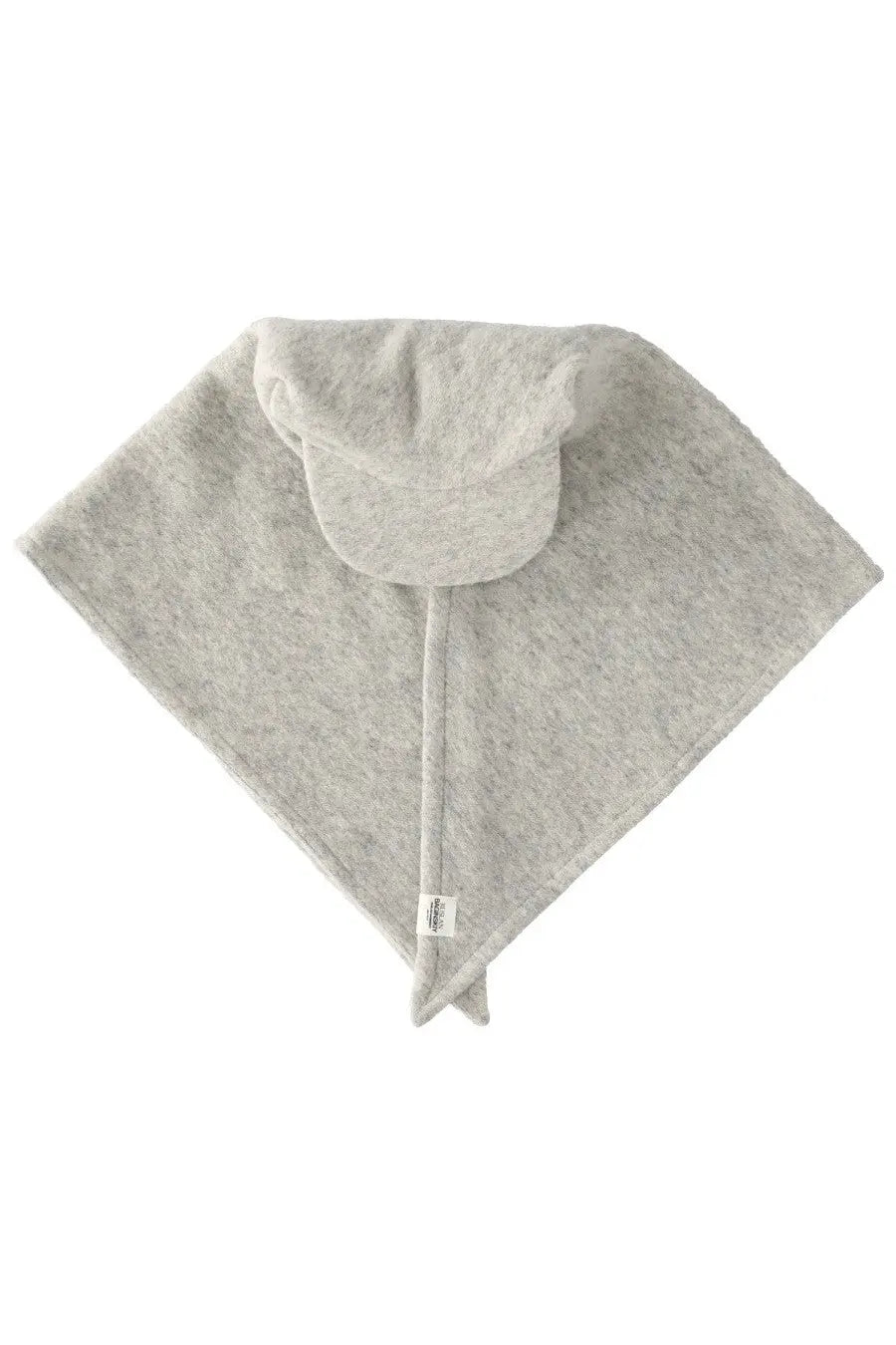 A soft heather gray hooded blanket with cozy textured fabric and small tag inspired by ruslan baginskiy women’s hat gray