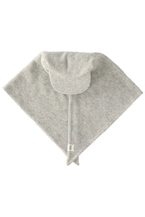 A soft heather gray hooded blanket with cozy textured fabric and small tag inspired by ruslan baginskiy women’s hat gray