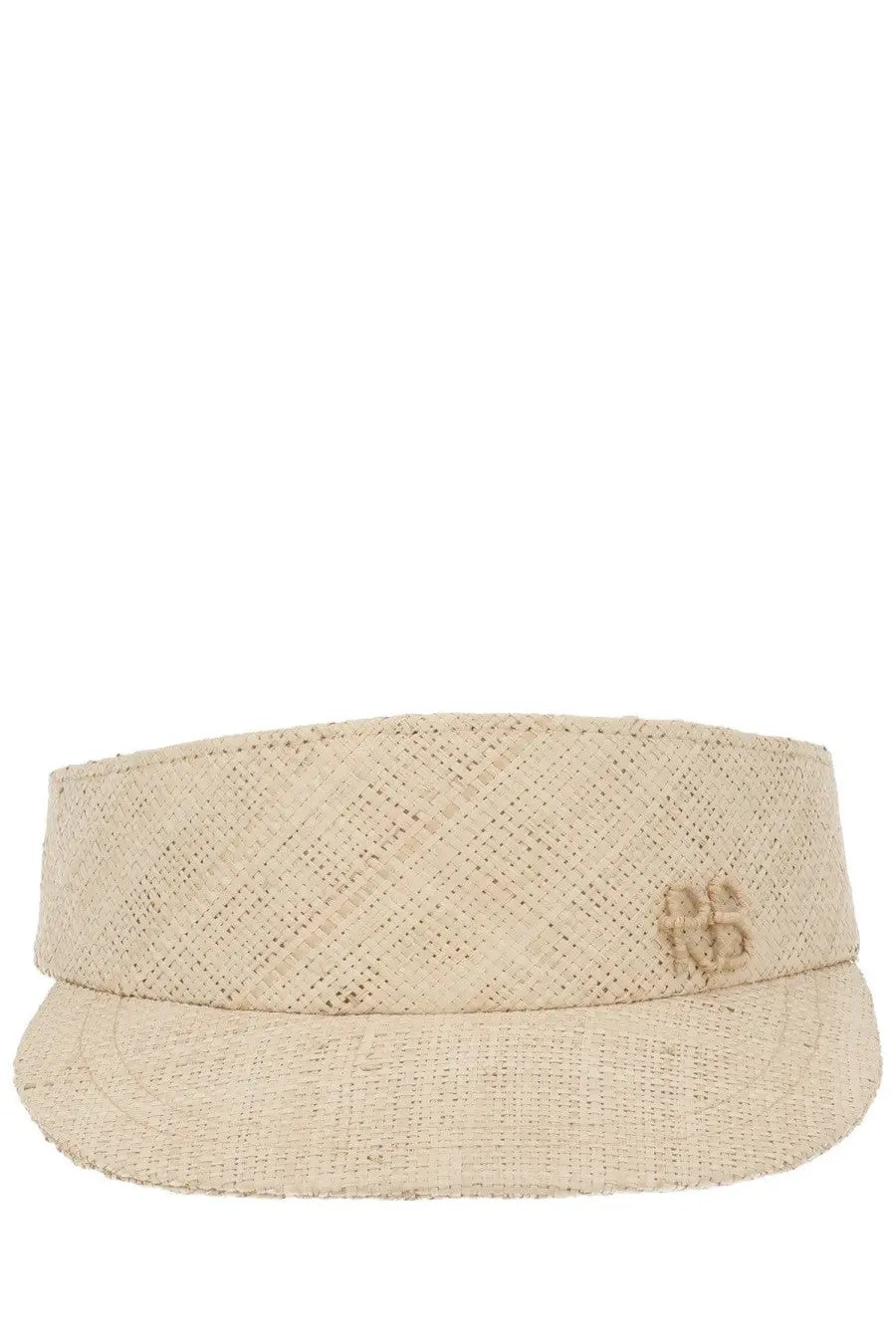 Ruslan baginskiy women’s visiera in paglia white beige woven visor with subtle diamond pattern and small embroidered logo