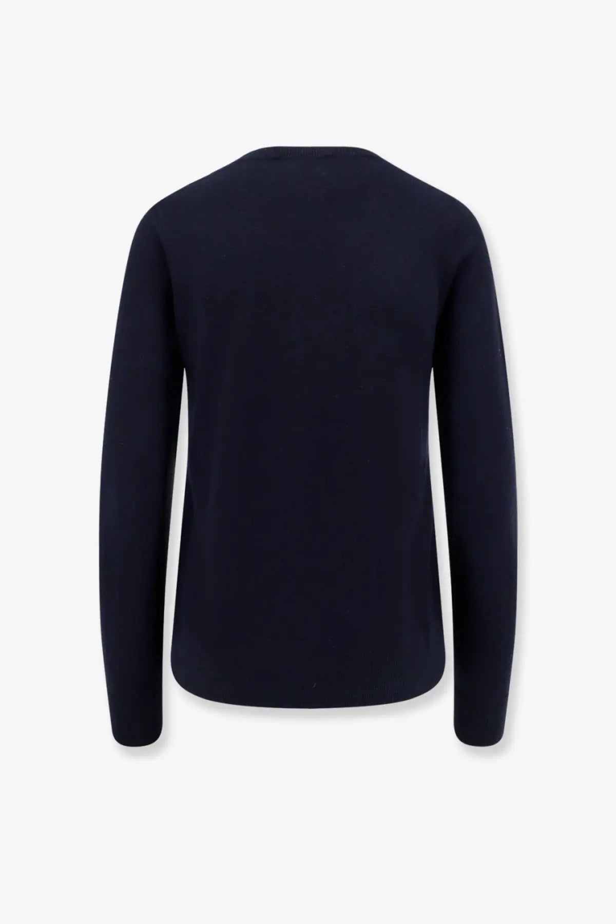 Navy blue long-sleeved crew neck wool sweater for women by s max mara ideal for stylish cool weather wear