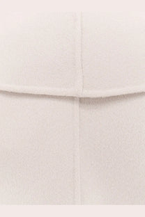 Cream-colored softly textured quilted panel on the back of s max mara women’s messi virgin wool coat white