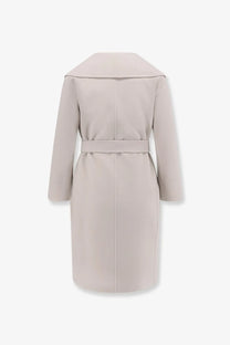 S max mara women’s messi beige virgin wool coat with structured collar and matching belt