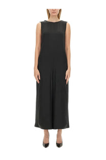 S Max Mara women’s morian suit black sleeveless midi dress with straight cut and wide-leg silhouette