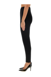S max mara women’s opera black pants featuring sleek black high-waisted form-fitting leggings design