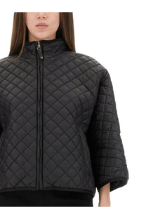 S Max Mara women’s black quilted puffer jacket Delfina with high collar and zipper closure