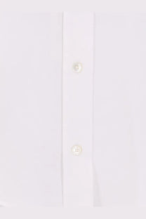 S Max Mara women’s Smmadele white cotton shirt with crisp fabric and subtle stitching along the placket