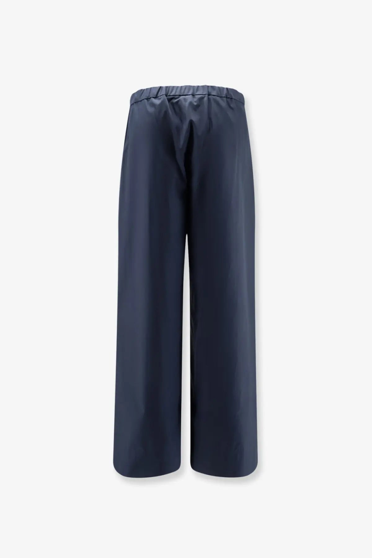 Dark navy wide-leg cotton trousers with elastic waistband by s max mara in blue for women