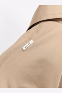 Beige s max mara womens smmbambola trench coat collar with subtle woven texture and small white brand tag