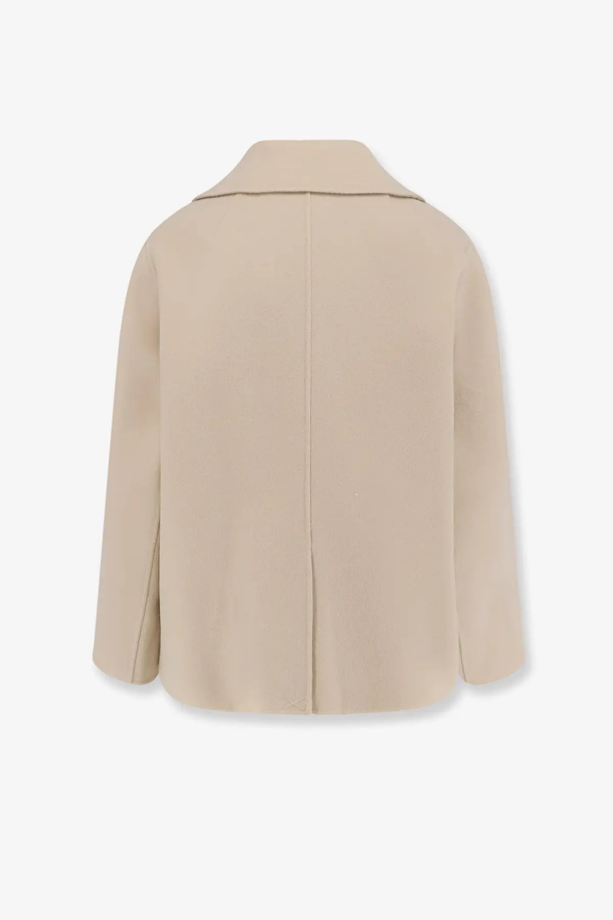 Beige wool-blend blazer from s max mara with structured collar and minimalist design for women