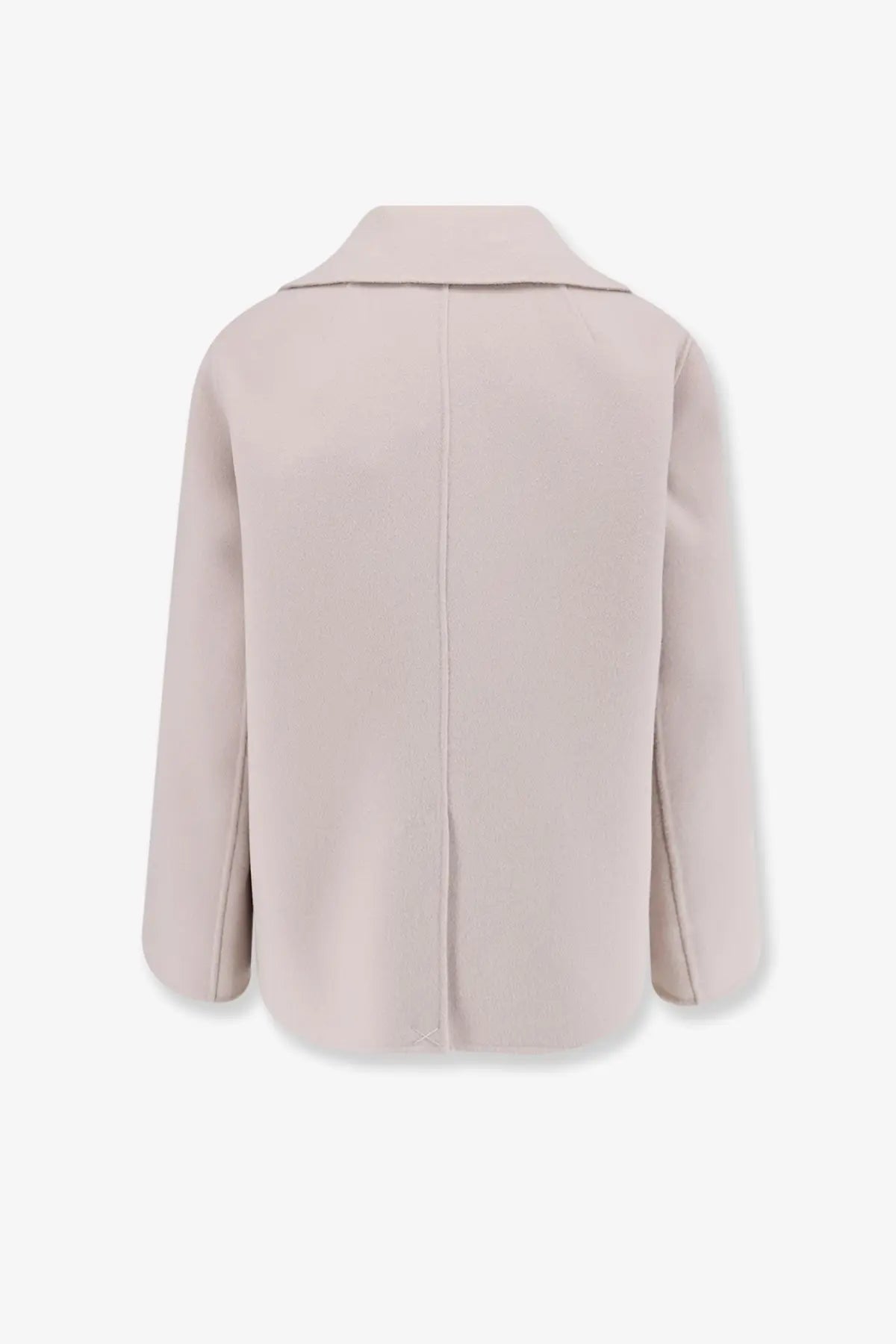 A soft blush-colored blazer with sleek minimalist design and clean stitching from s max mara in pure virgin wool
