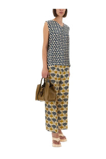 A taupe leather structured handbag with top handle from s max mara womens top time yellow collection