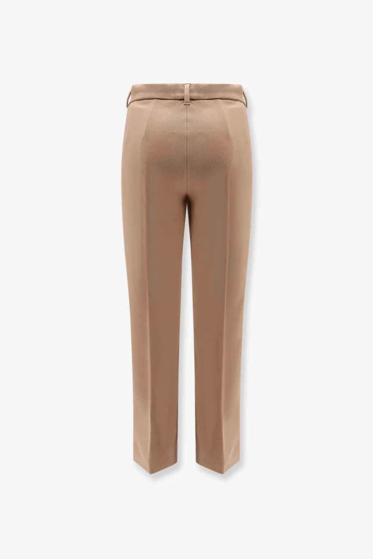 Beige S Max Mara women’s Umanita cotton blend tailored trousers with sleek straight-leg cut and subtle waistband detail