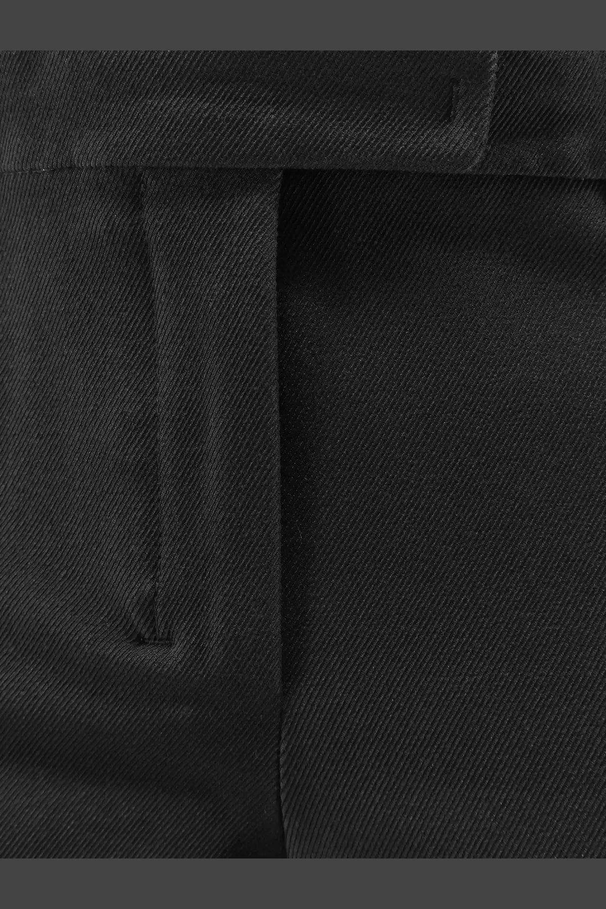 S max mara women’s umanita black cotton blend trousers with subtle diagonal weave and visible seam stitching