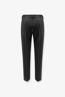 Black tailored s max mara women’s umanita cotton blend trousers with sleek straight-leg cut and matching belt