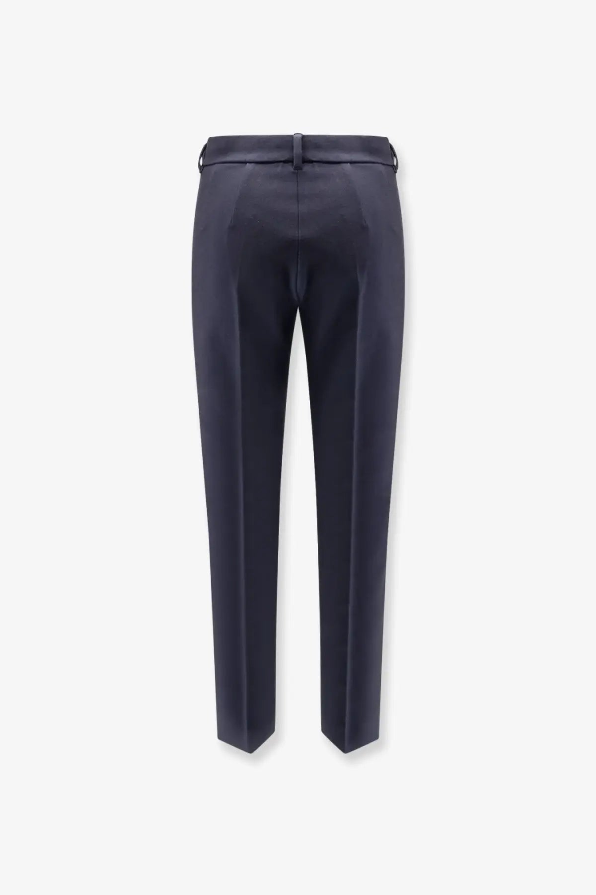 S max mara women’s umanita cotton blend navy blue tailored trousers with sleek straight-leg cut and concealed belt loop