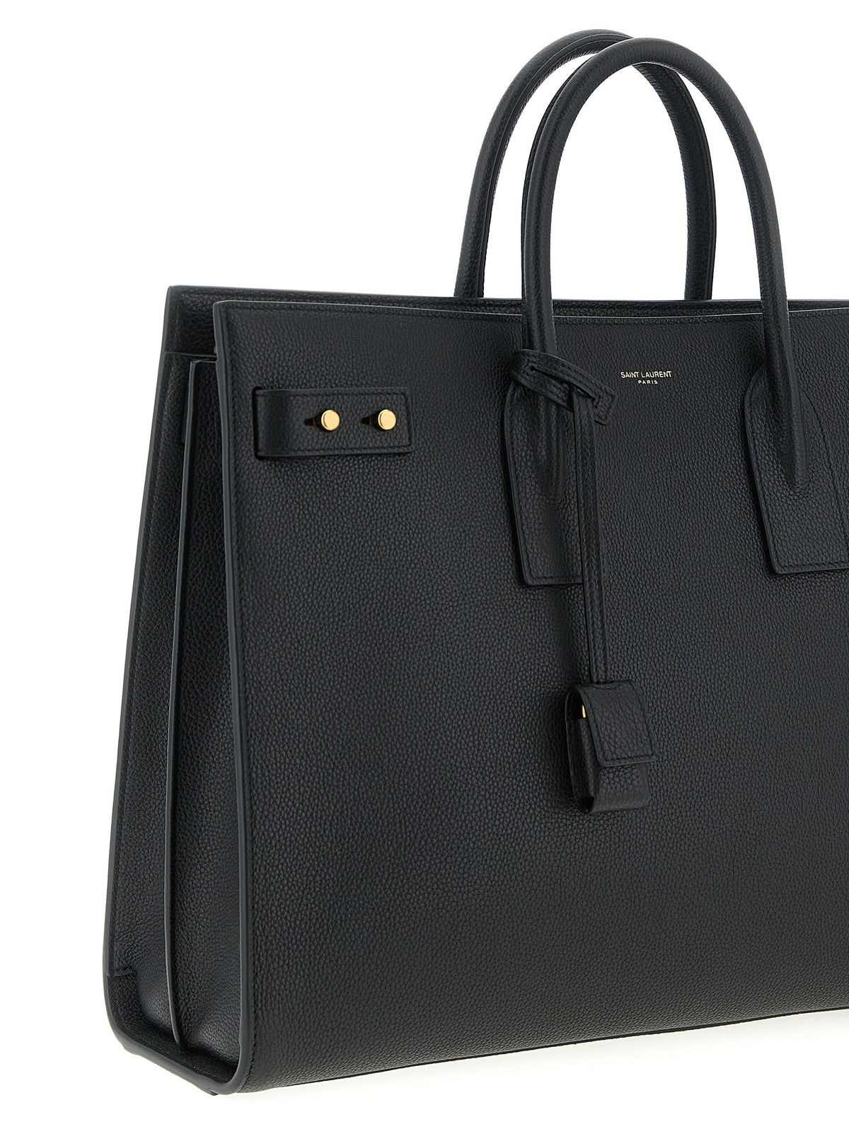 Saint Laurent Men's Sac De Jour Large Leather Shoulder Bag Black