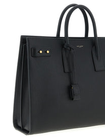 Saint Laurent Men's Sac De Jour Large Leather Shoulder Bag Black