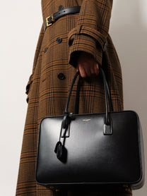 Saint Laurent Women's Sac De Jour in Box Shoulder Bag Black