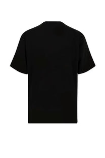 Sacai men’s black short-sleeved cotton shirt with a simple solid design front view
